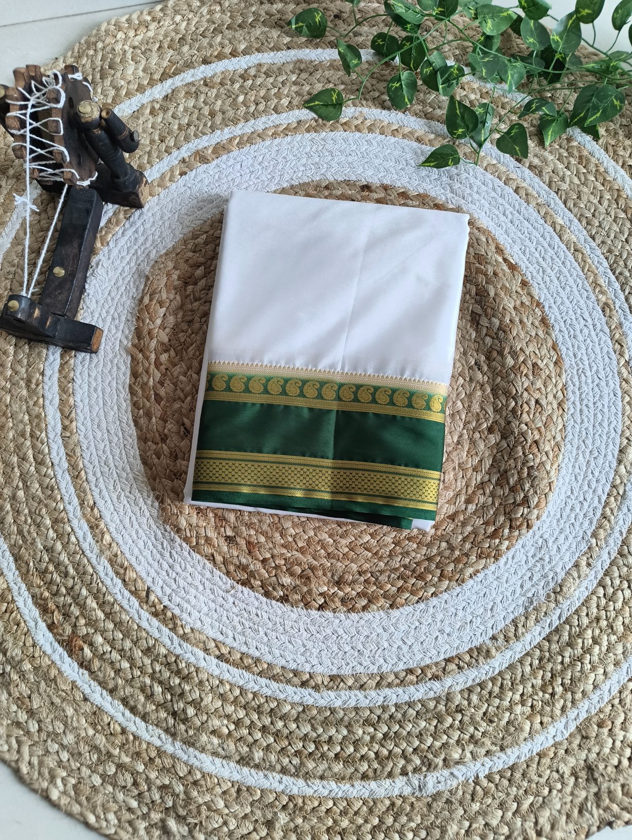 Semi mysore Crepe silk with mango buttas